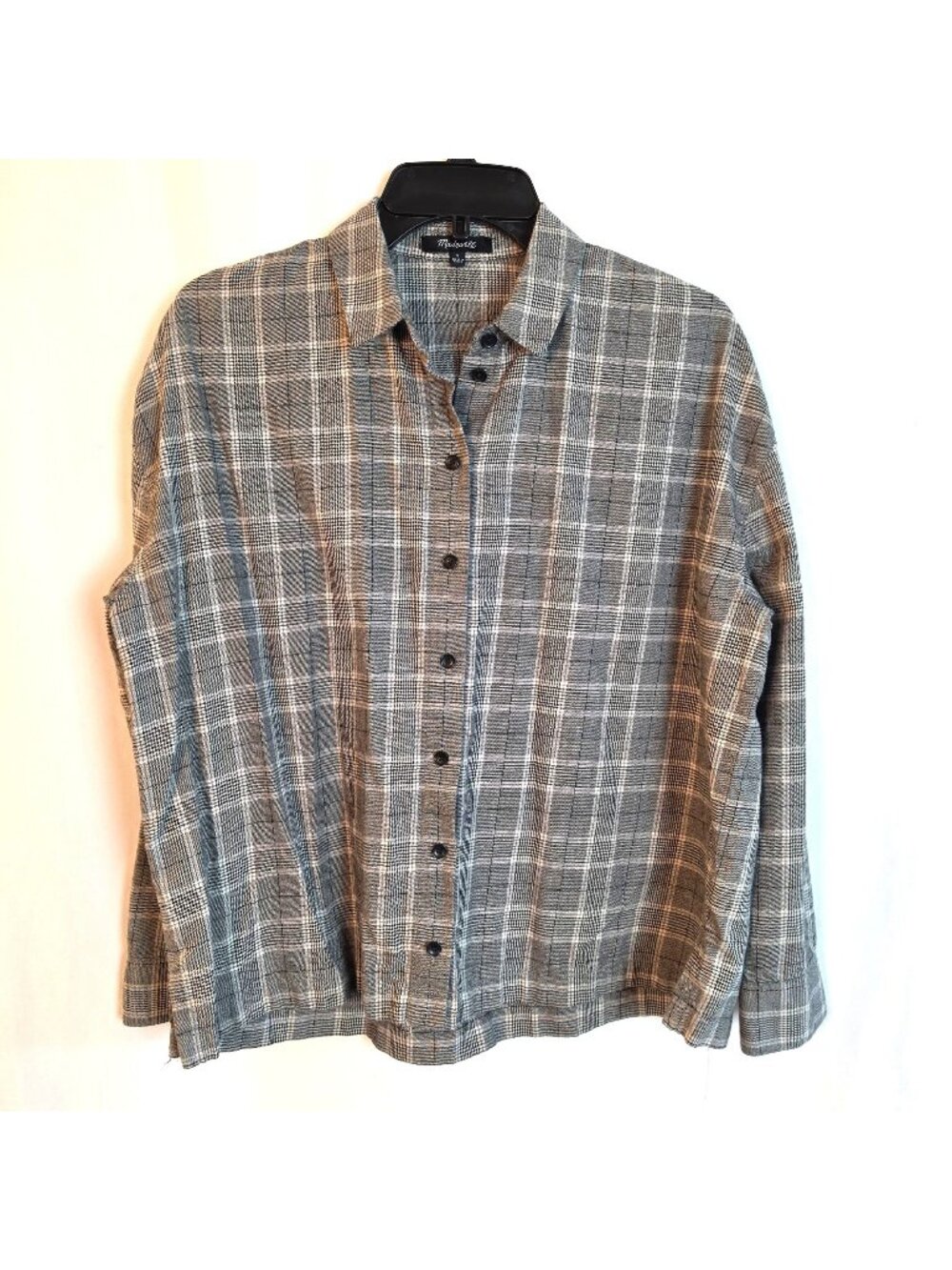 Madewell Westlake Plaid Flannel Shirt Women's Small S Relaxed Button Front